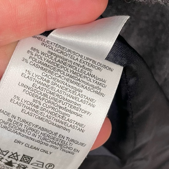 Brooks Brothers | Gray Cashmere Blend Button Down Collarless Fitted Blazer - Picture 5 of 6